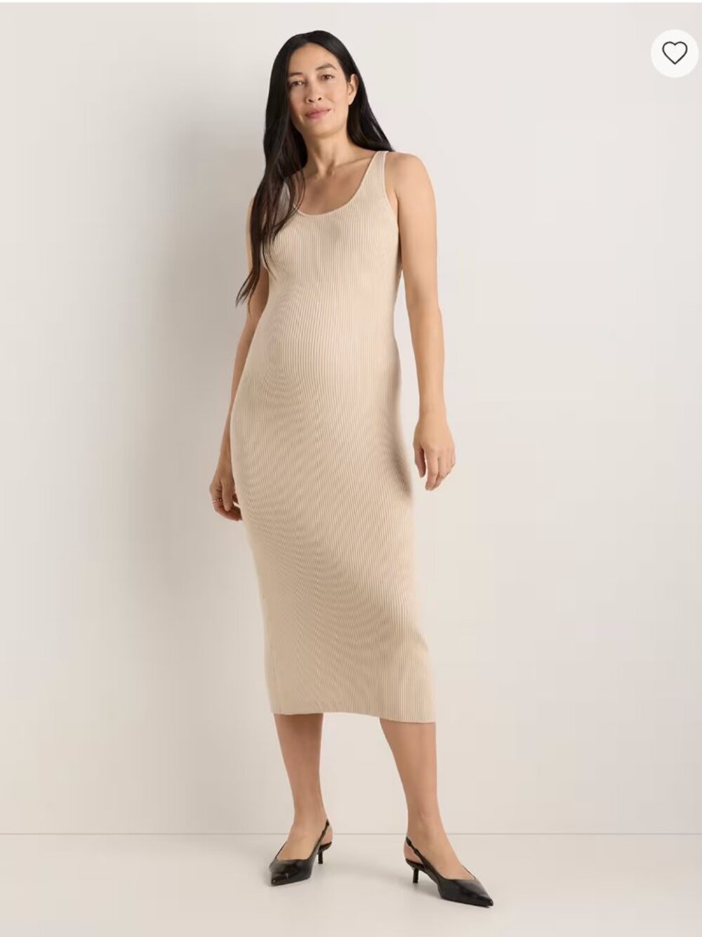 Quince Maternity Ribbed Tank Maxi Dress in Cream